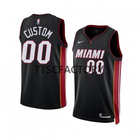 Herren NBA Miami Heat Trikot Benutzerdefinierte Nike 2022-23 Icon Edition Schwarz Swingman